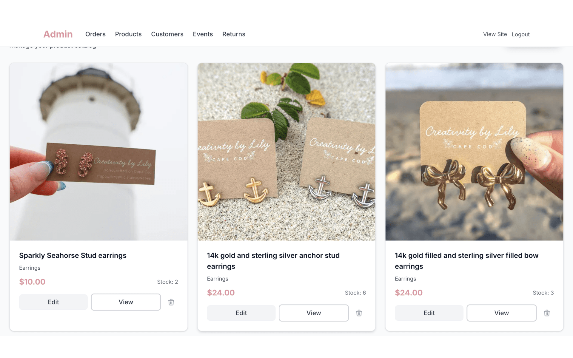 Product management — catalog admin