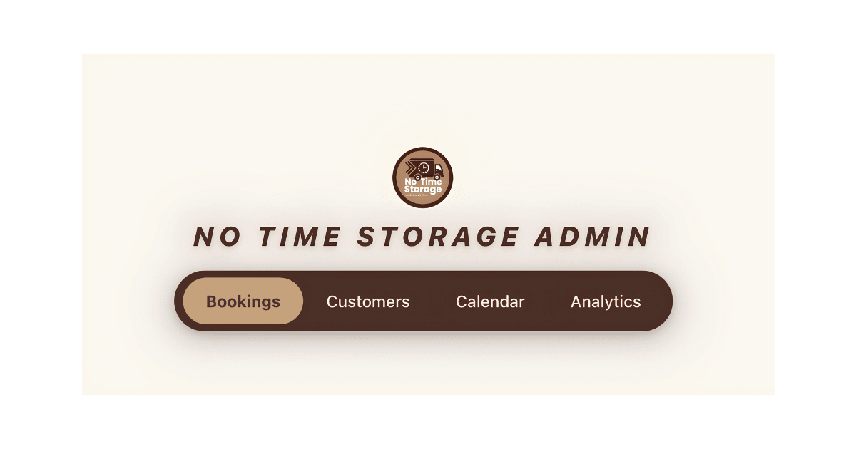 NoTime Storage admin dashboard